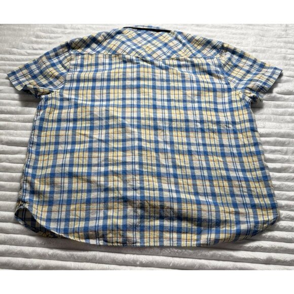 VTG Lucky Brand Genuine Western Snap Up Shirt Men's Size XXL SS Blue Plaid - Picture 14 of 14